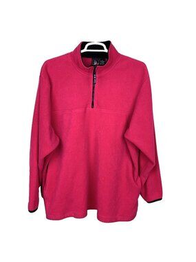 Vintage USA Olympic‎ Womens 3X Fleece Pullover Quarter Zip Pink Sweatshirt Coat